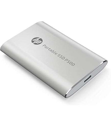 Amazon | HP P500 1TB ポータブル USB Type-C 外付けSSD Silver 耐衝撃